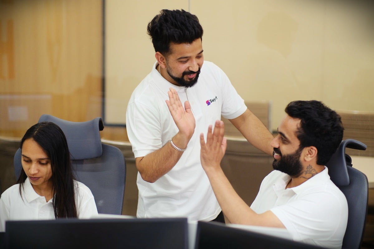 Swyft team members celebrating